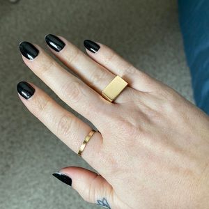 Melanie auld plate ring, gold, size 6